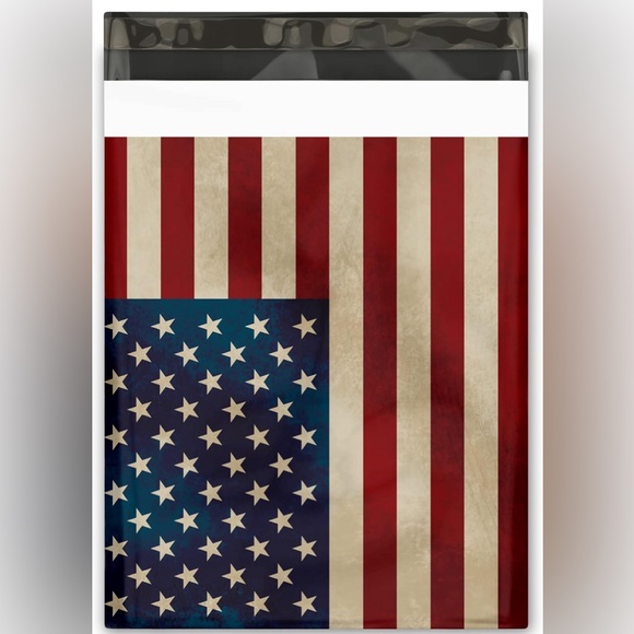 525 items-25-10 x 13 Flag Waterproof Poly Mailers & 500 Thank You Stickers - Picture 4 of 5